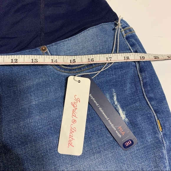 NEW Ingrid and Isabel size 29 Mia boyfriend cross panel maternity jeans - Picture 7 of 8